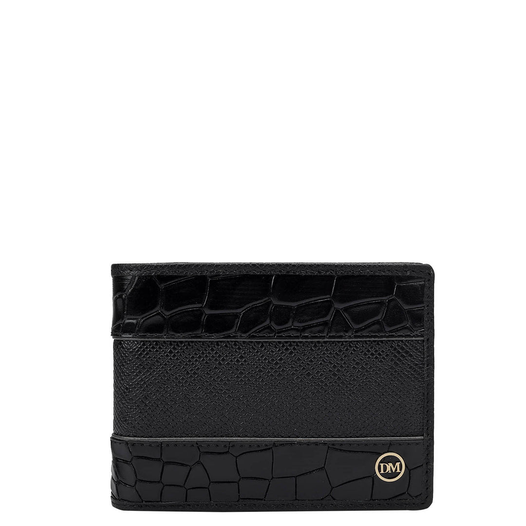Croco Franzy Leather Mens Wallet - Black
