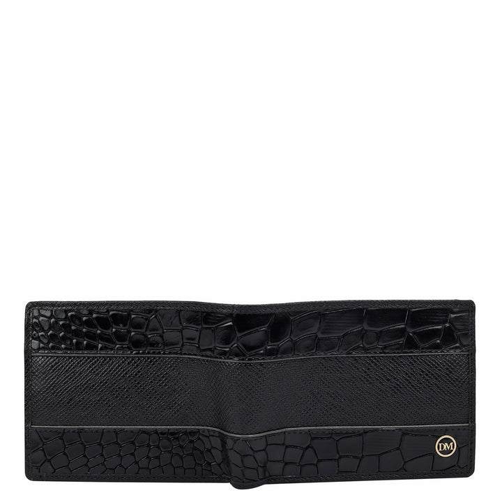 Croco Franzy Leather Mens Wallet - Black