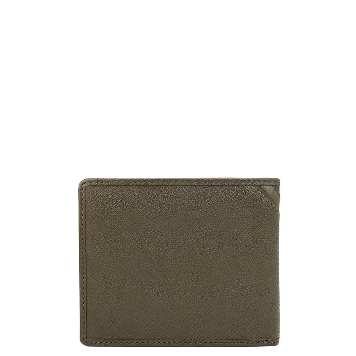 Military Green Bifold Leather Mens Wallet