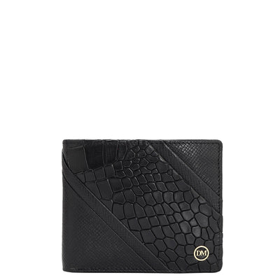 Croco Franzy Leather Mens Wallet - Black