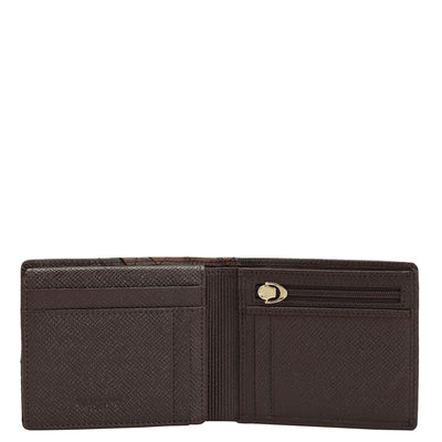 Croco Franzy Leather Mens Wallet - Chocolate