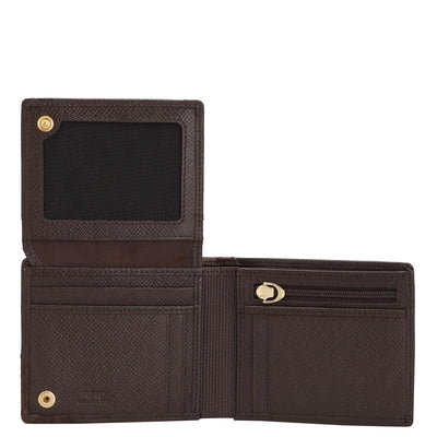 Croco Franzy Leather Mens Wallet - Chocolate