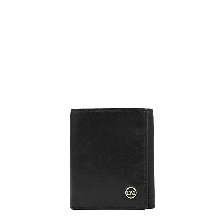 Black Trifold Leather Mens Wallet