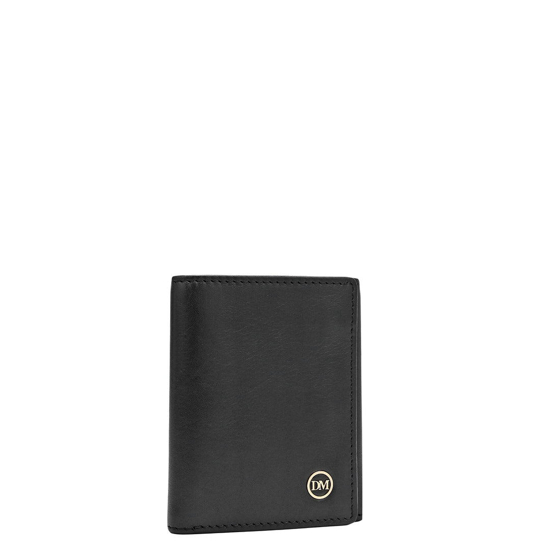 Black Trifold Leather Mens Wallet