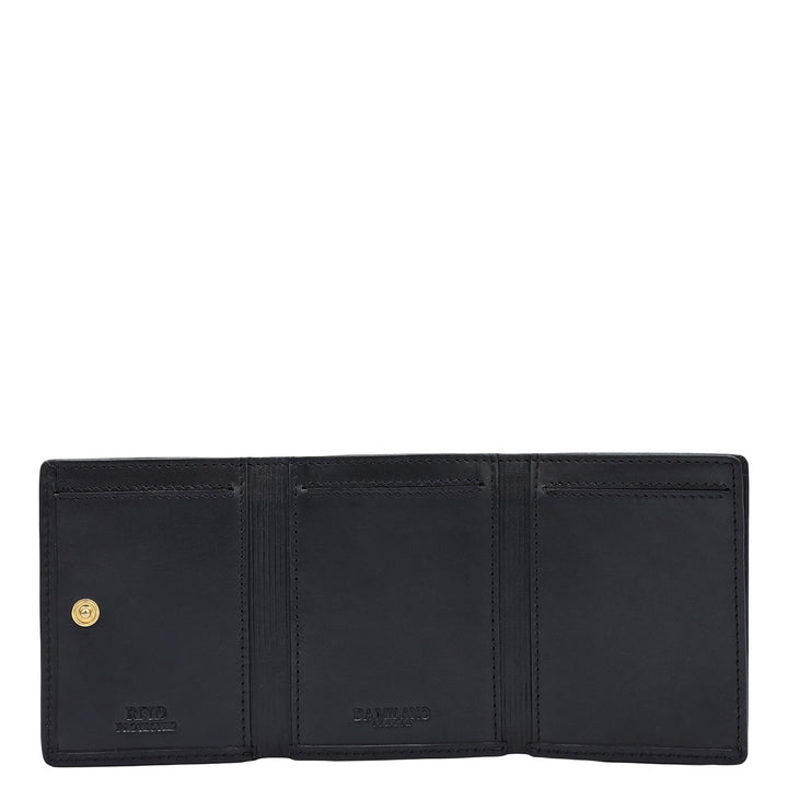 Black Trifold Leather Mens Wallet
