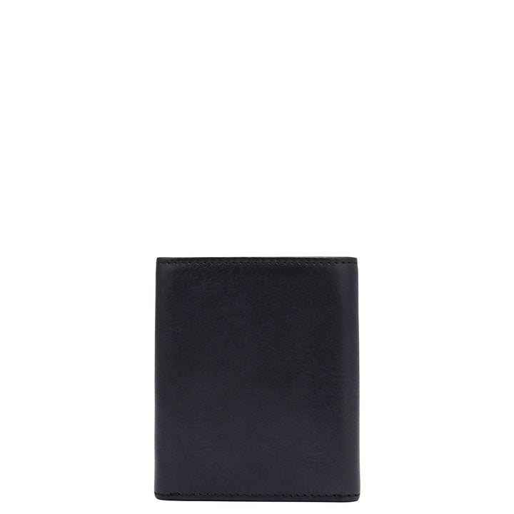 Black Trifold Leather Mens Wallet
