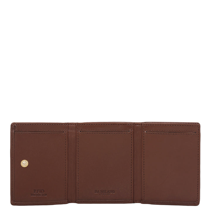 Brown Trifold Leather Mens Wallet