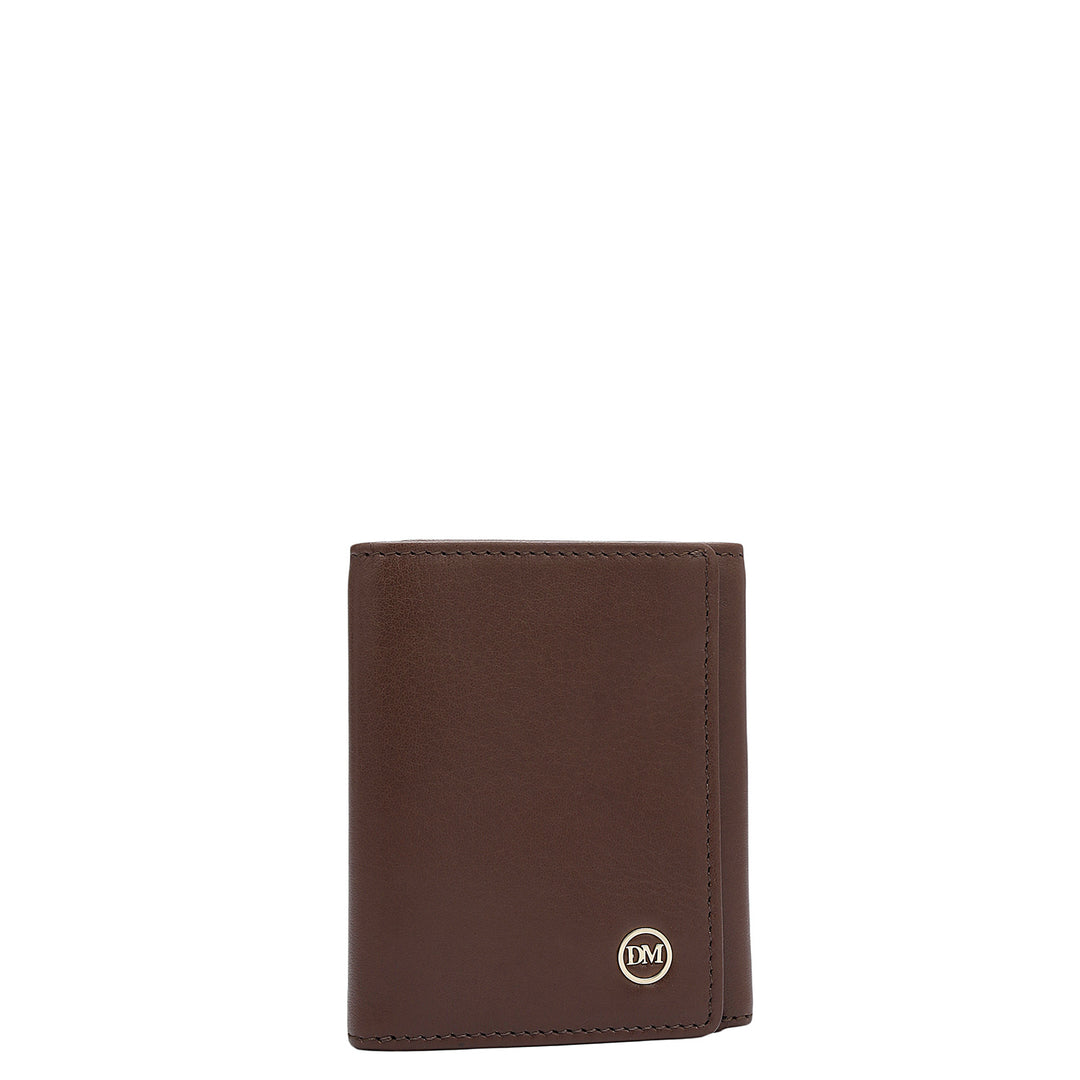 Brown Trifold Leather Mens Wallet