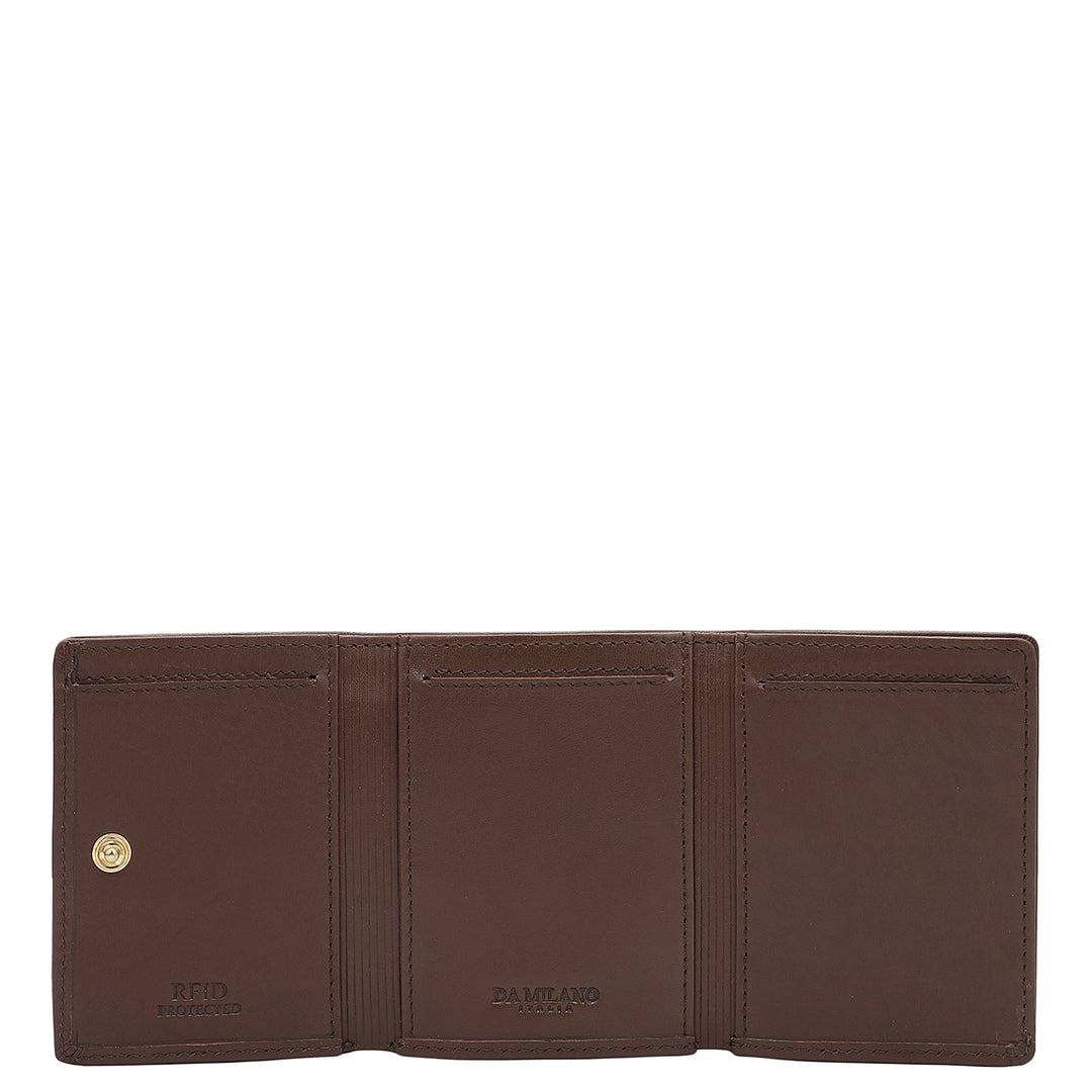 Brown Trifold Leather Mens Wallet