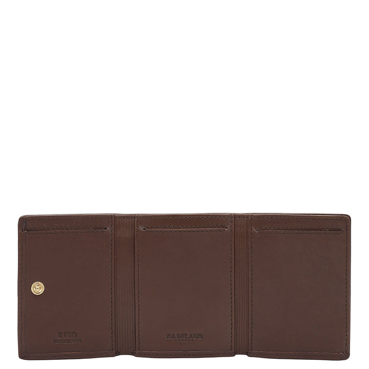 Brown Trifold Leather Mens Wallet