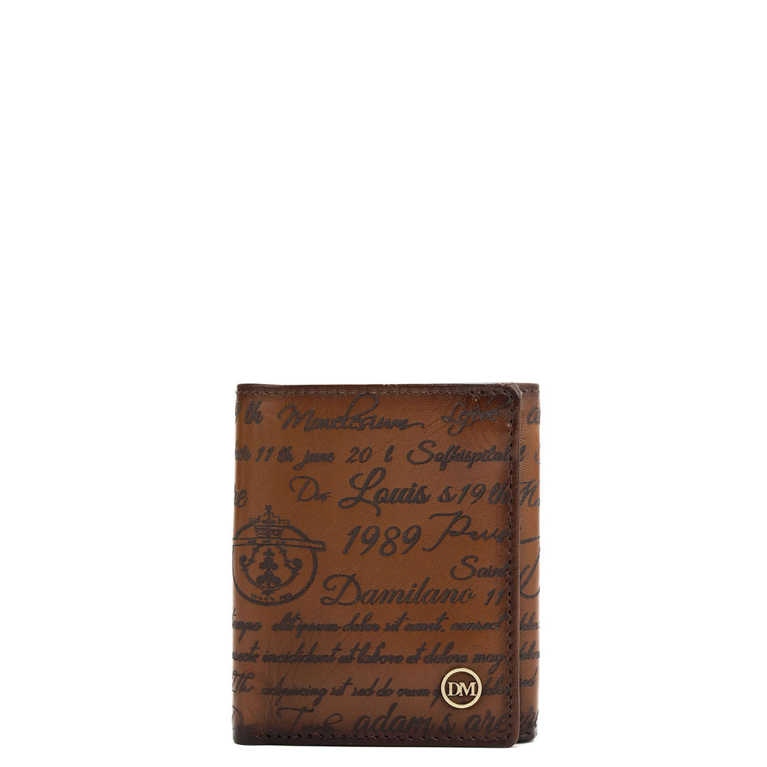 Cognac Trifold Leather Mens Wallet