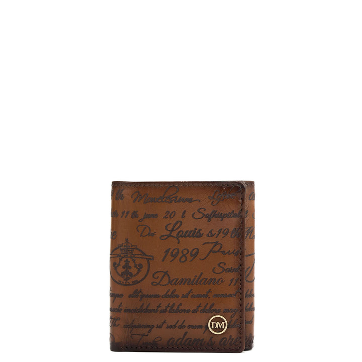 Cognac Trifold Leather Mens Wallet