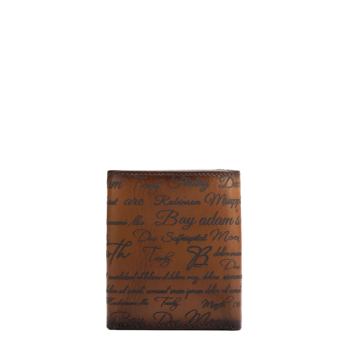Cognac Trifold Leather Mens Wallet