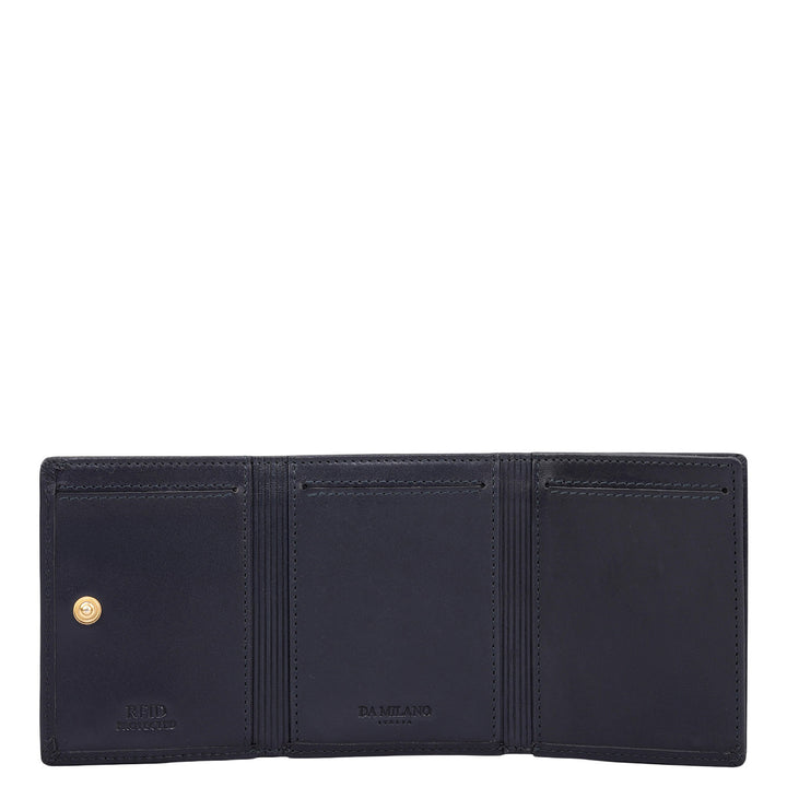 Navy Trifold Leather Mens Wallet