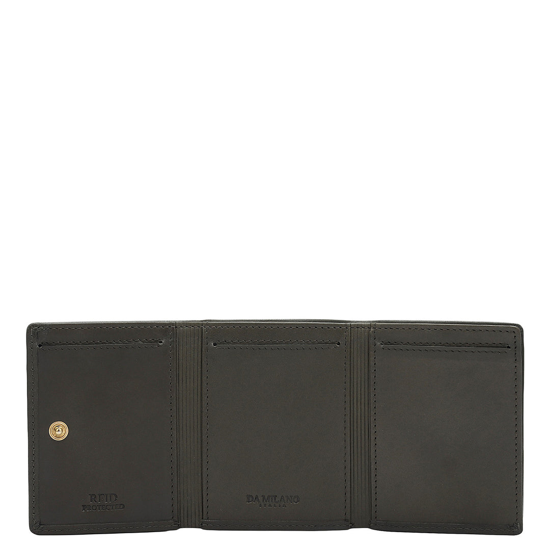 Olive Trifold Leather Mens Wallet