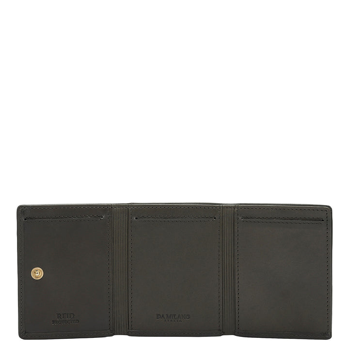 Olive Trifold Leather Mens Wallet