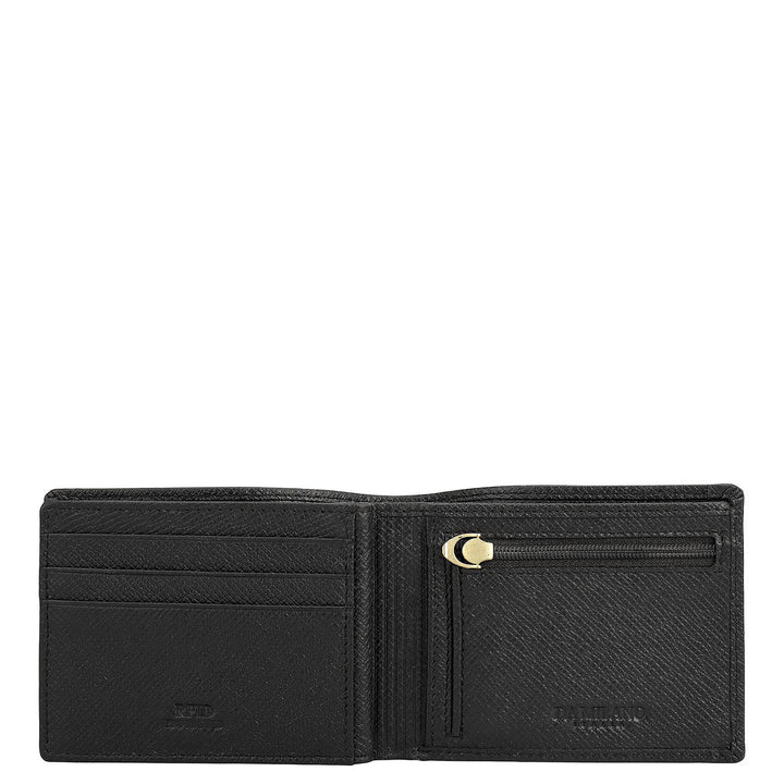 Black Bifold Leather Mens Wallet