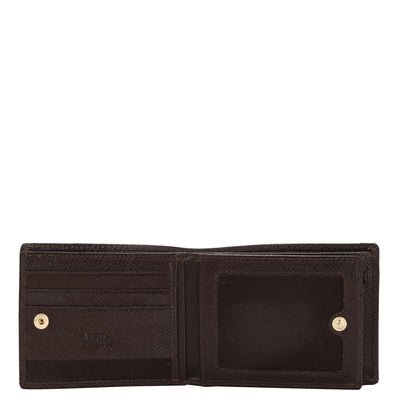 Croco Ostrich Leather Mens Wallet - Brown