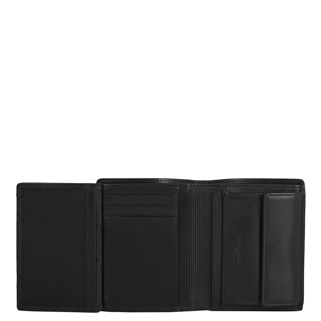 Black Bifold Leather Mens Wallet