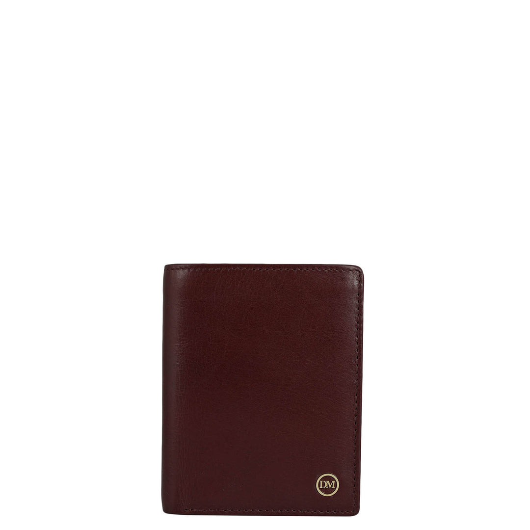 Wine  Bifold Leather Mens Wallet