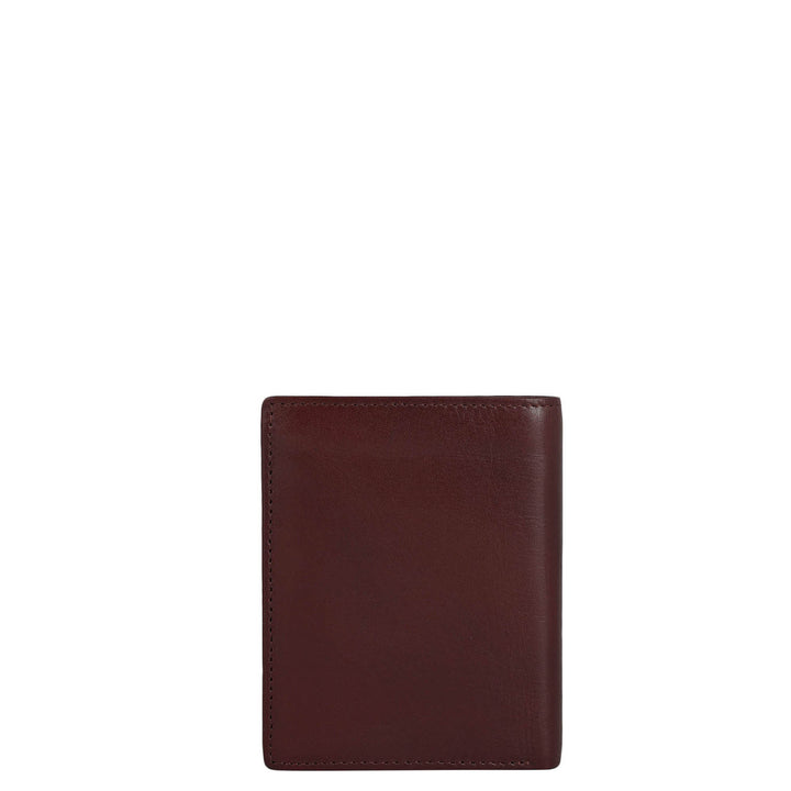 Wine  Bifold Leather Mens Wallet