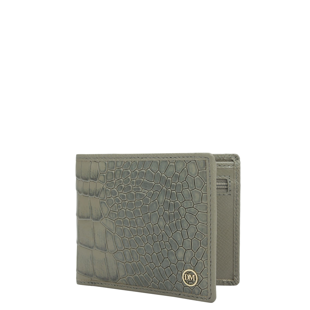 Stone Grey Bifold Leather Mens Wallet