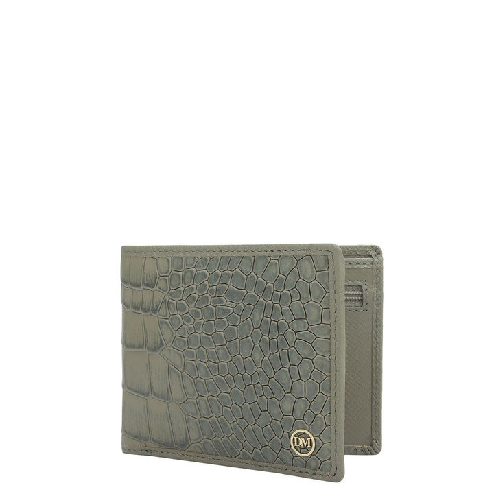 Stone Grey Bifold Leather Mens Wallet