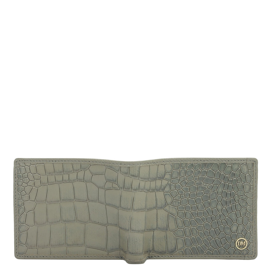 Stone Grey Bifold Leather Mens Wallet