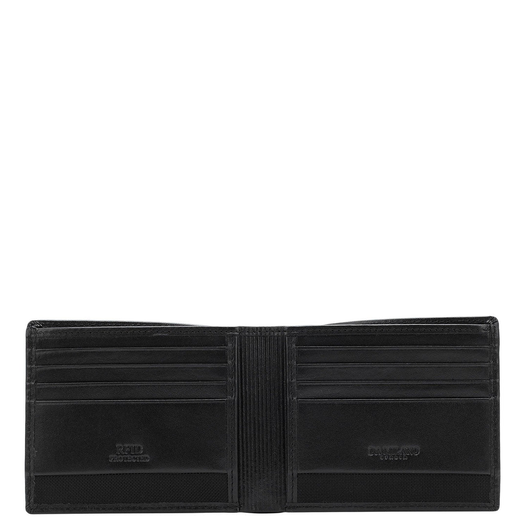 Black Bifold Leather Mens Wallet