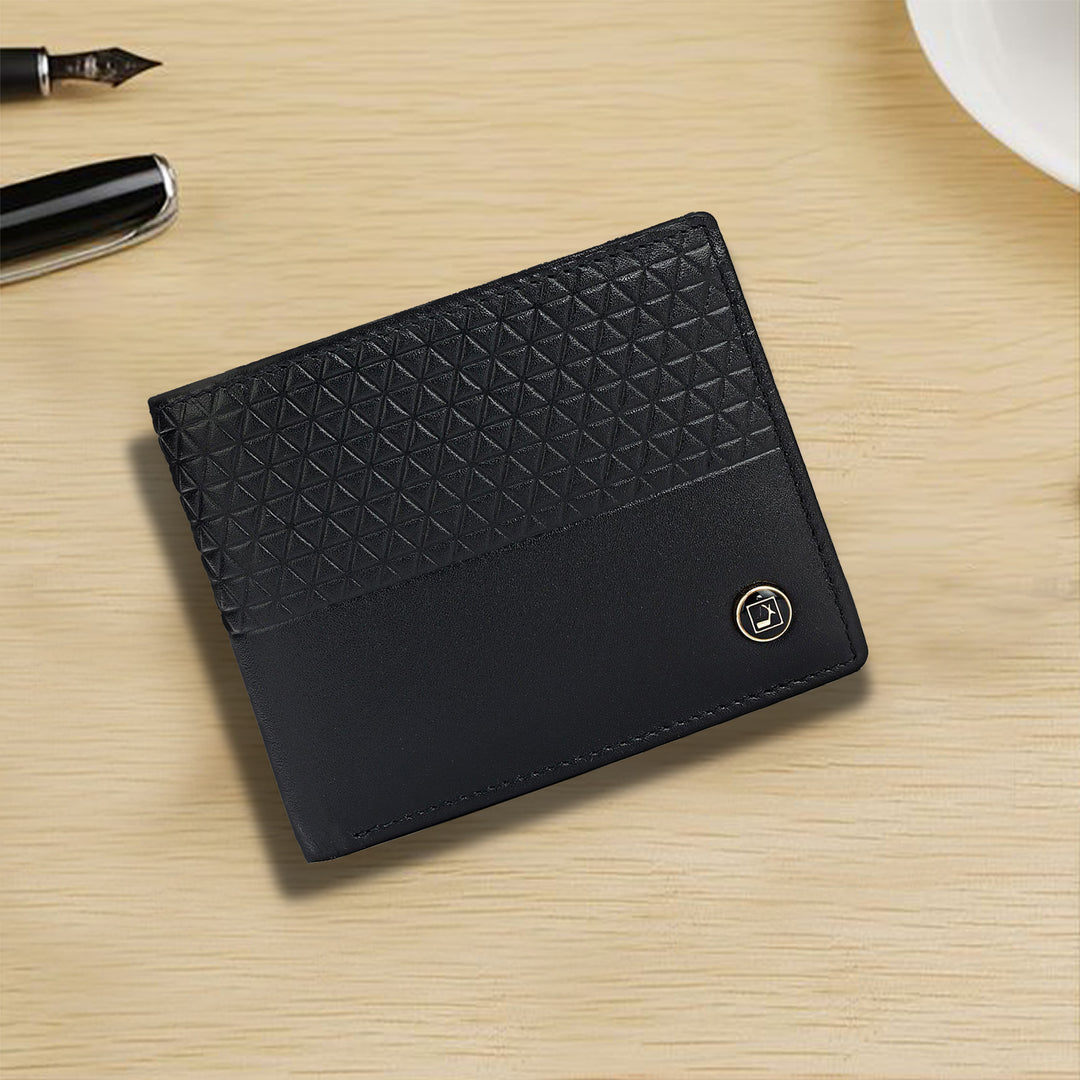 Black Bifold Leather Mens Wallet