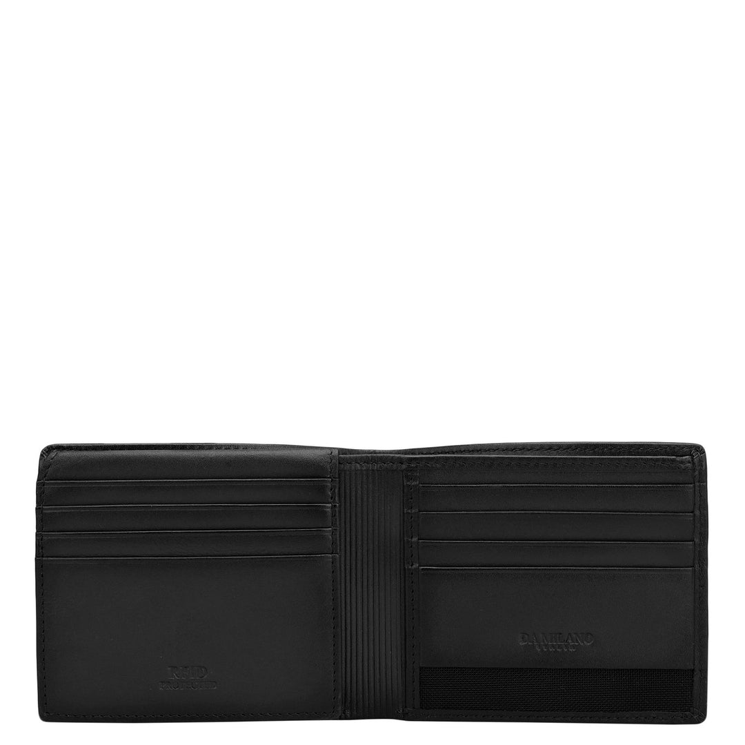 Black Bifold Leather Mens Wallet