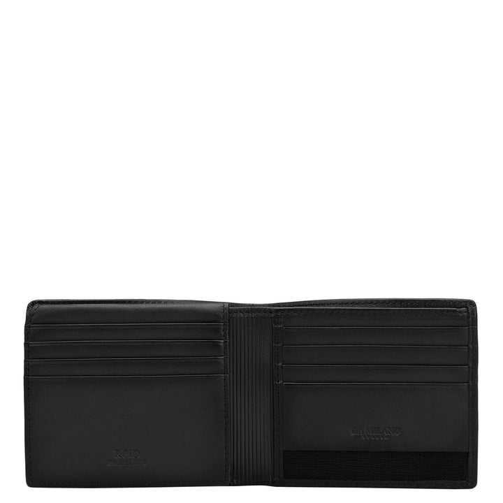 Black Bifold Leather Mens Wallet