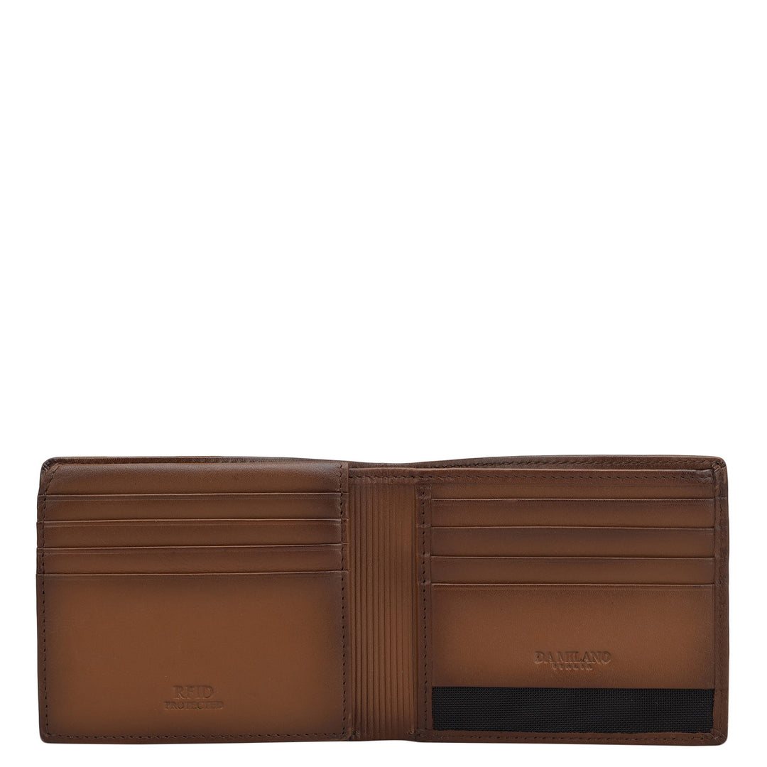 Cognac Bifold Leather Mens Wallet
