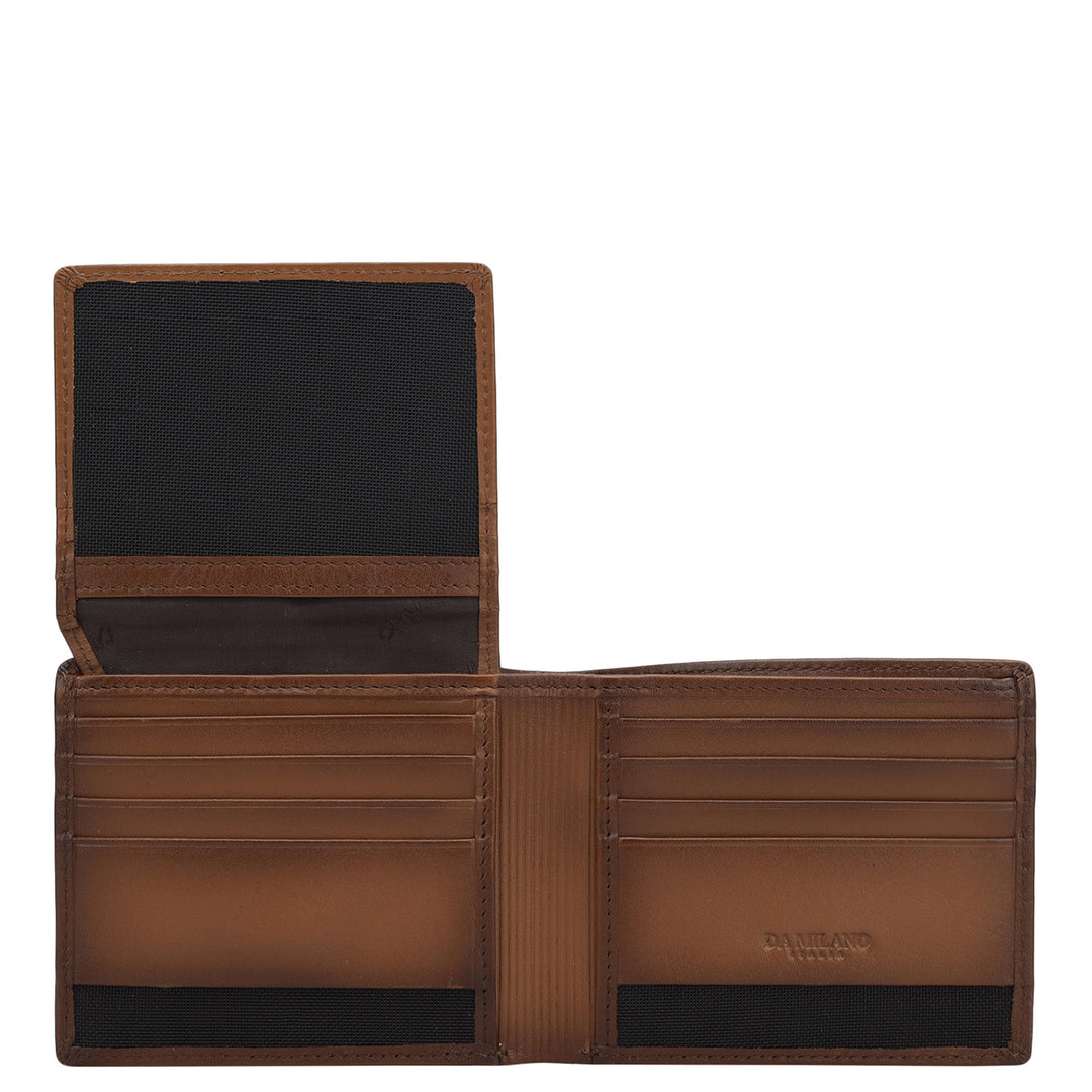 Cognac Bifold Leather Mens Wallet