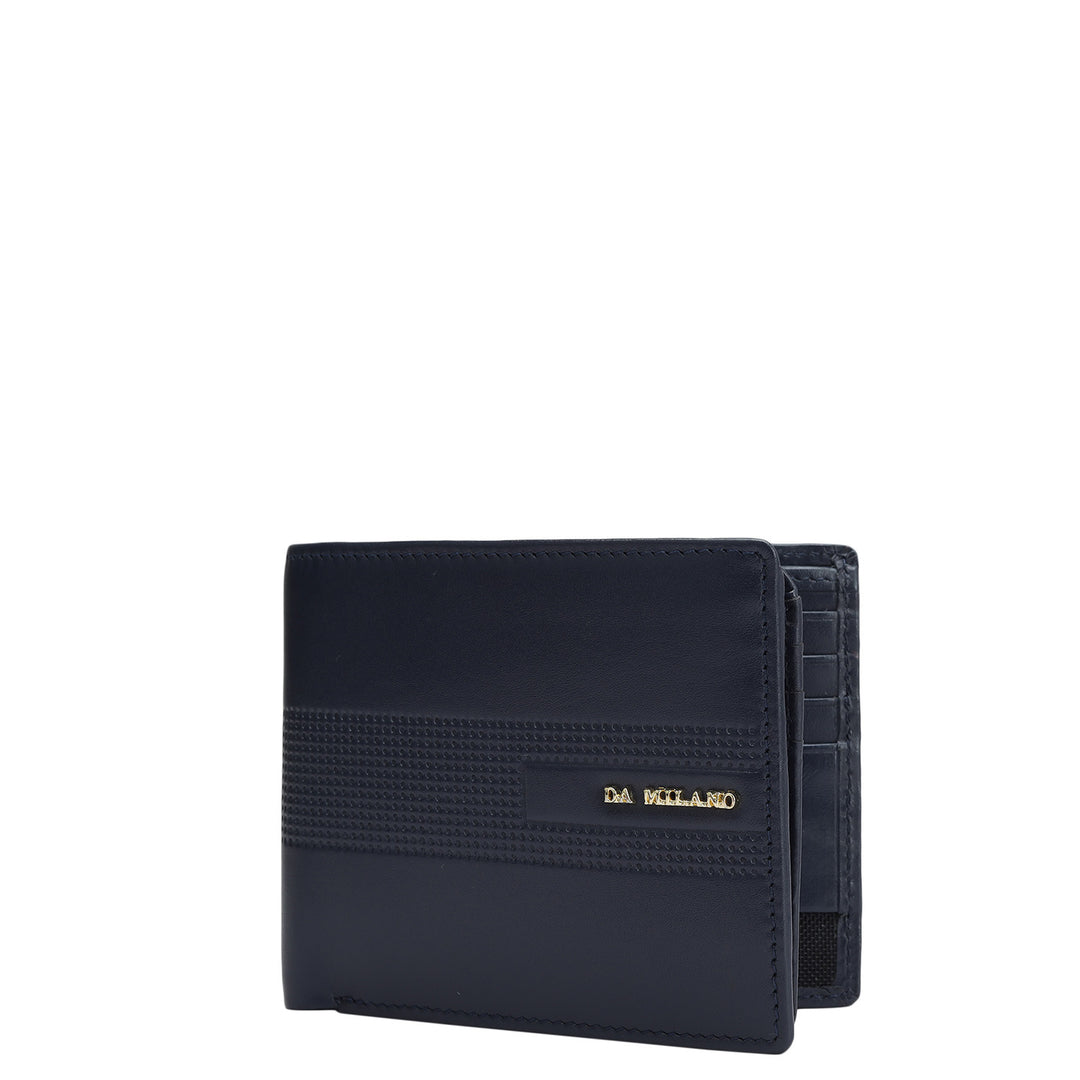 Navy Bifold Leather Mens Wallet