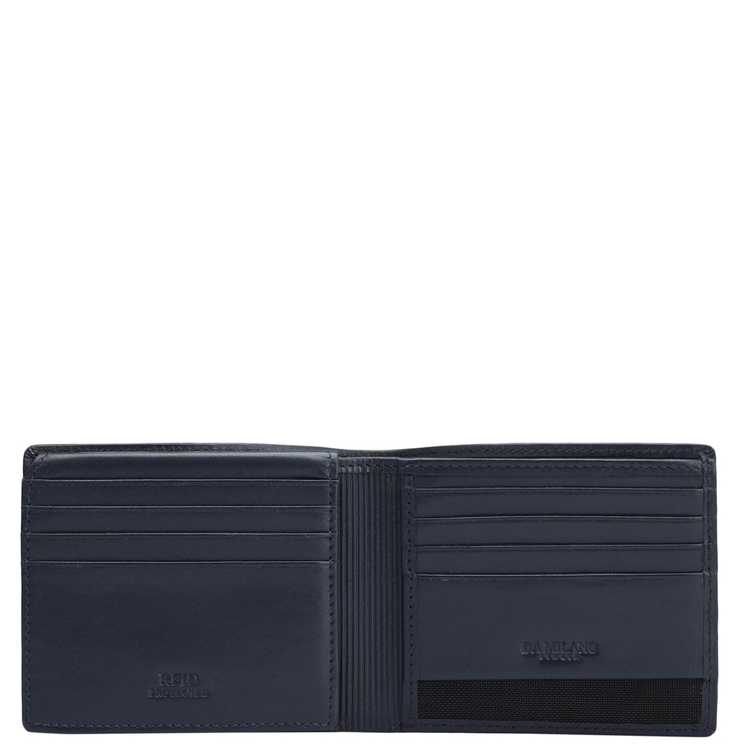 Navy Bifold Leather Mens Wallet