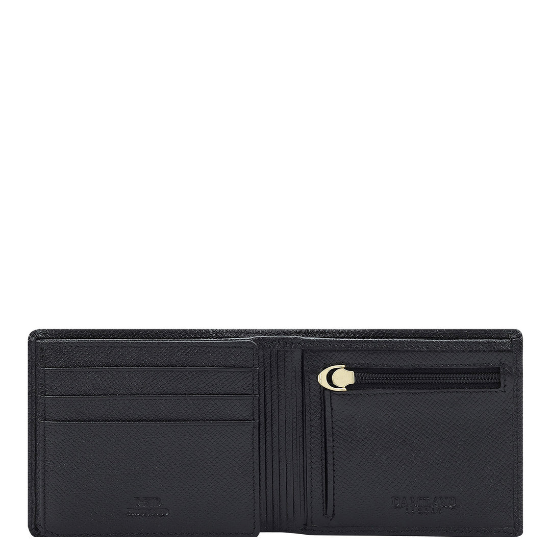Ostrich Franzy Leather Mens Wallet - Black