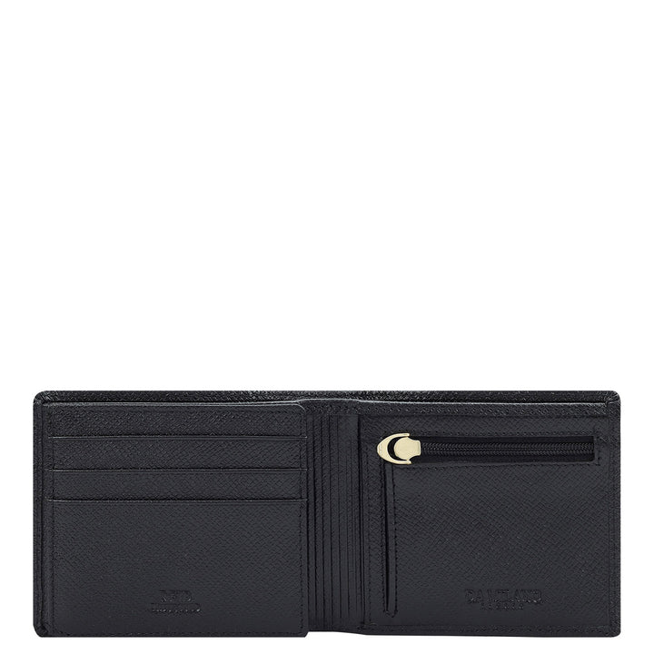 Ostrich Franzy Leather Mens Wallet - Black