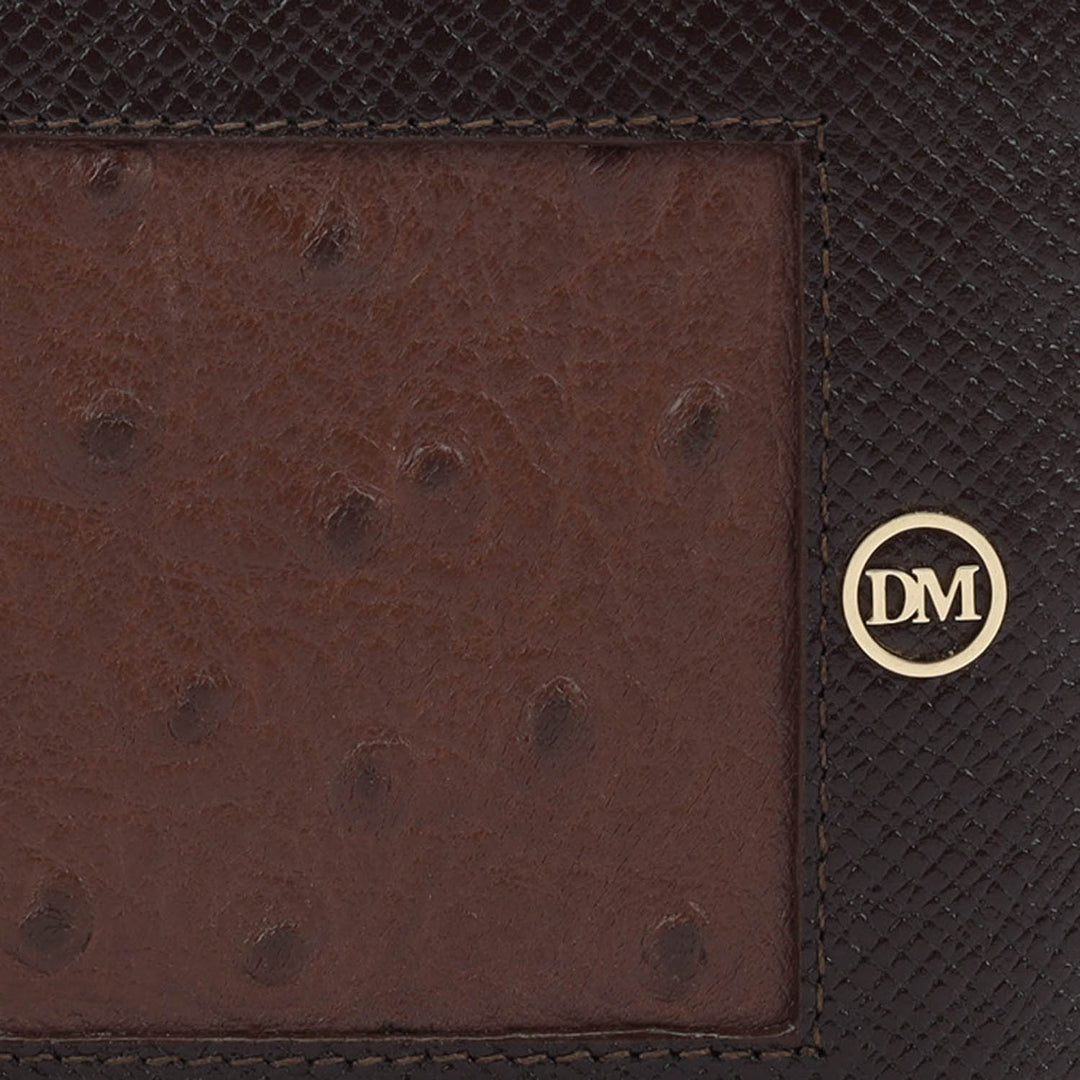 Ostrich Franzy Leather Mens Wallet - Brown