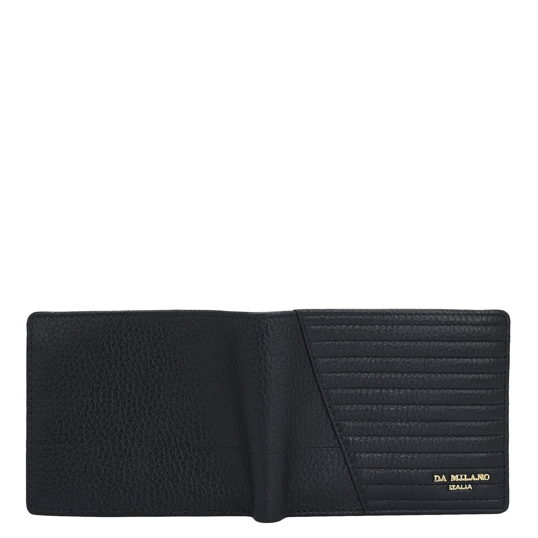 Black Bifold Leather Mens Wallet
