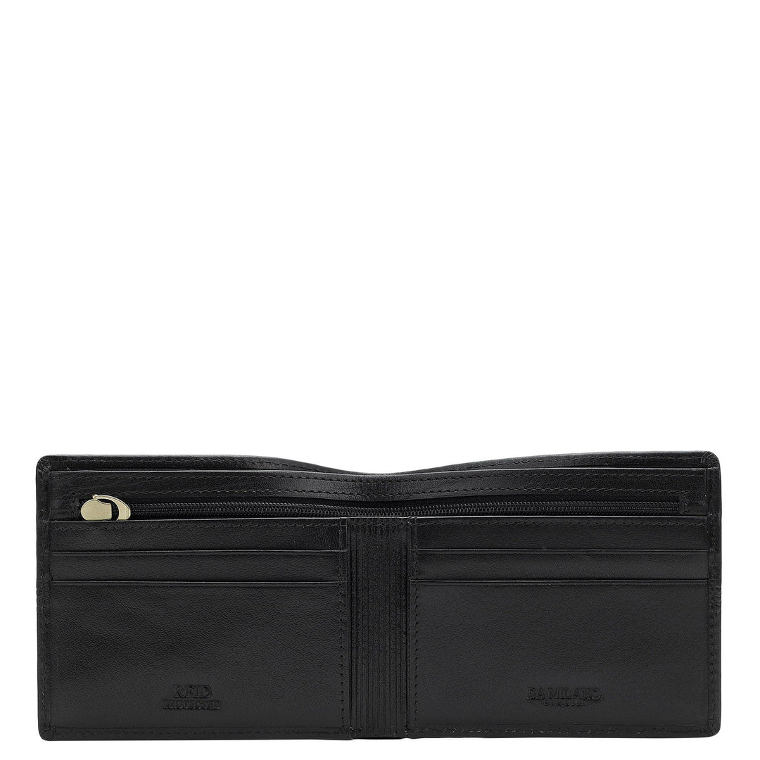 Black Bifold Leather Mens Wallet