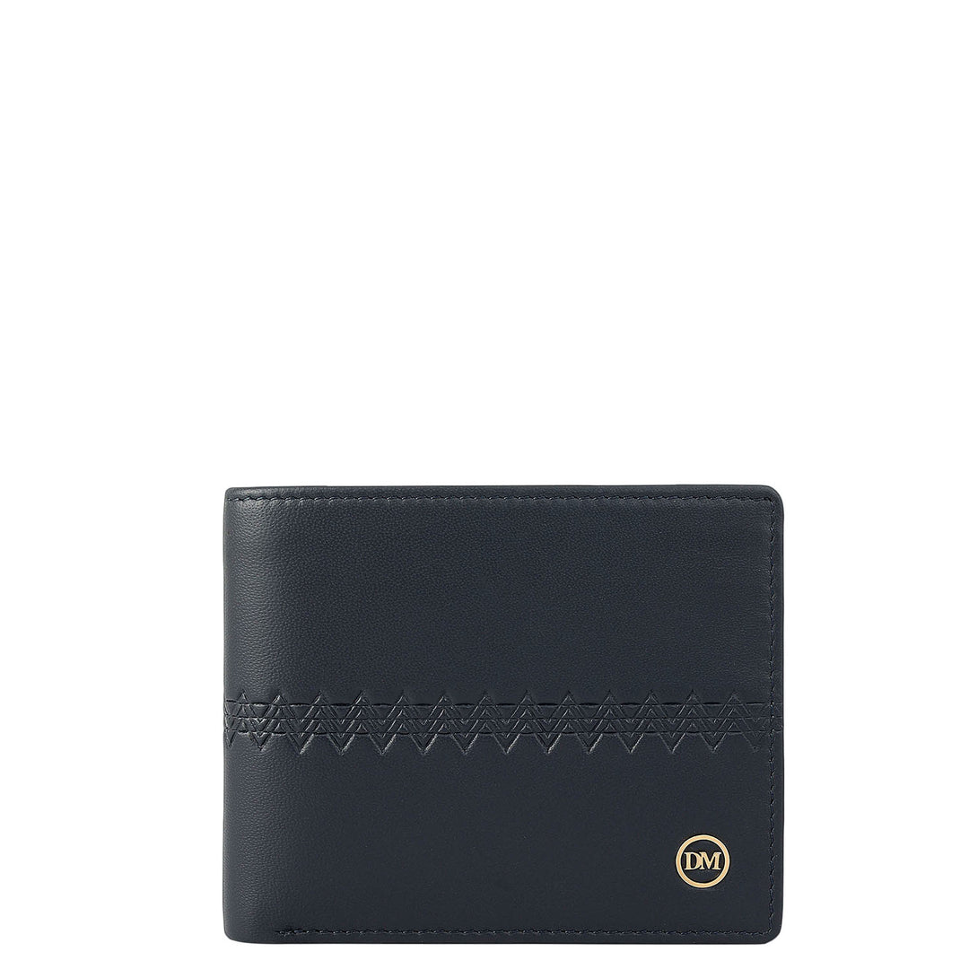 Navy Bifold Leather Mens Wallet