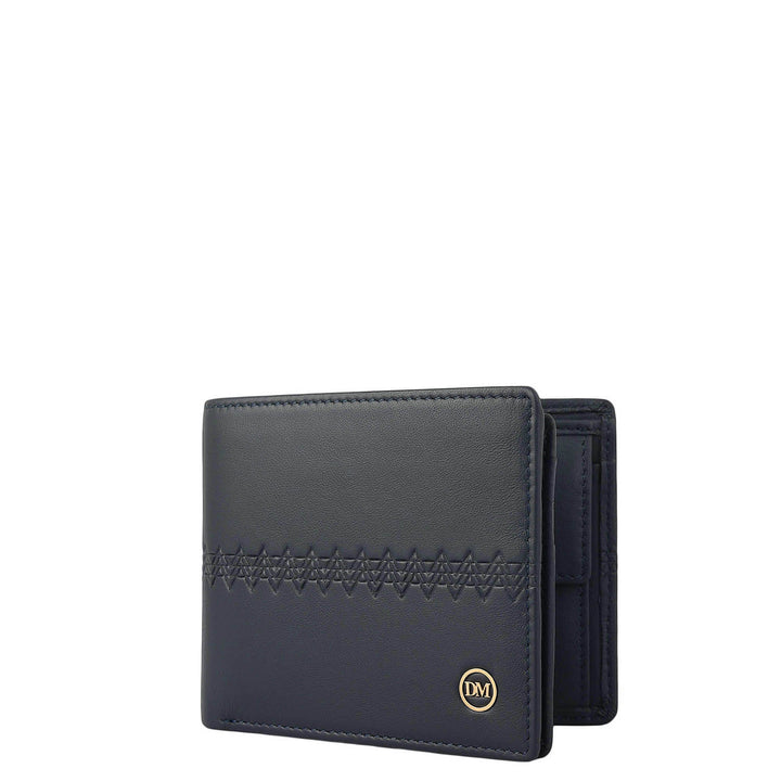 Navy Bifold Leather Mens Wallet
