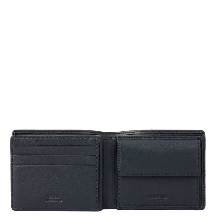Navy Bifold Leather Mens Wallet