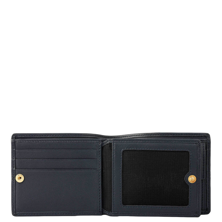 Navy Bifold Leather Mens Wallet