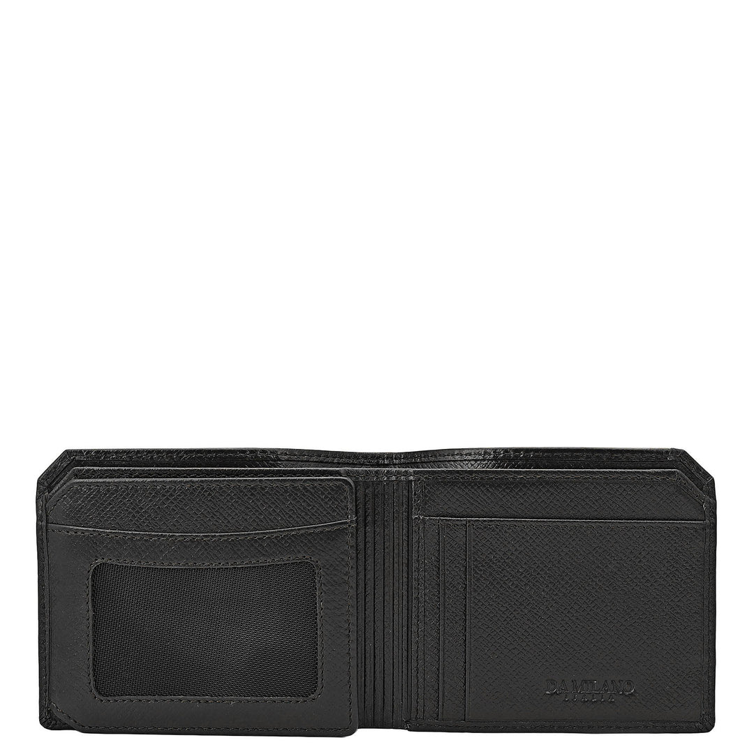 Black Bifold Leather Mens Wallet