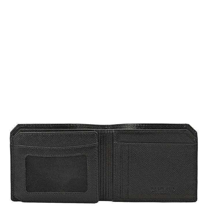 Black Bifold Leather Mens Wallet