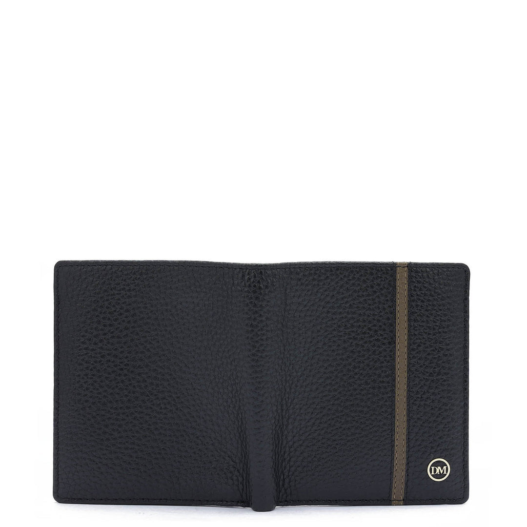 Wax Leather Mens Wallet - Black