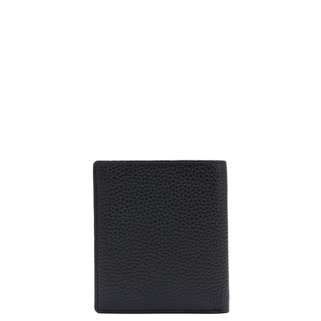 Wax Leather Mens Wallet - Black