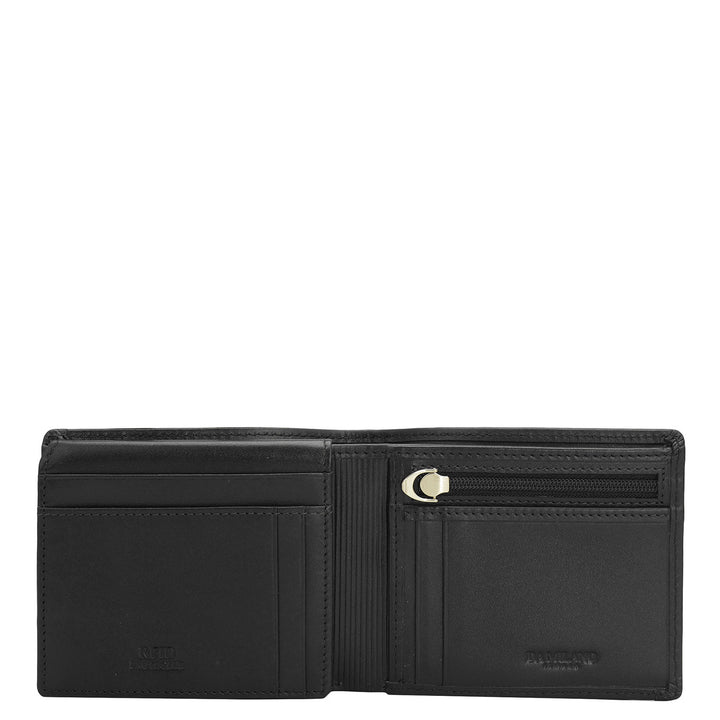 Plain Croco Leather Mens Wallet - Black